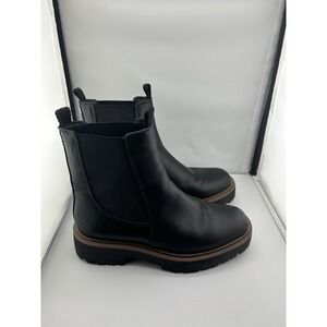 Sam Edelman Womens Laguna Chelsea  Waterproof Learher Boots Size 8.5 Us Black